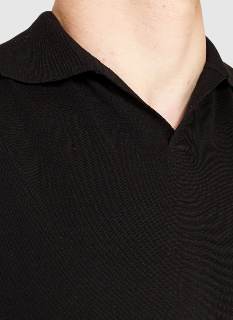 Silk V-neck Polo Shirt - Alden & Ash