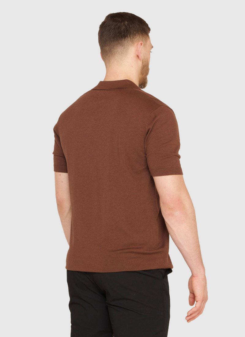 Silk V-neck Polo Shirt - Alden & Ash