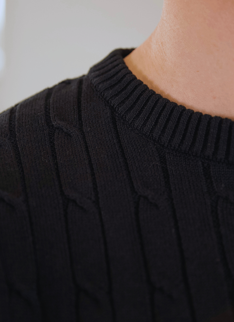 Cable Knit Cotton Sweater - Alden & Ash