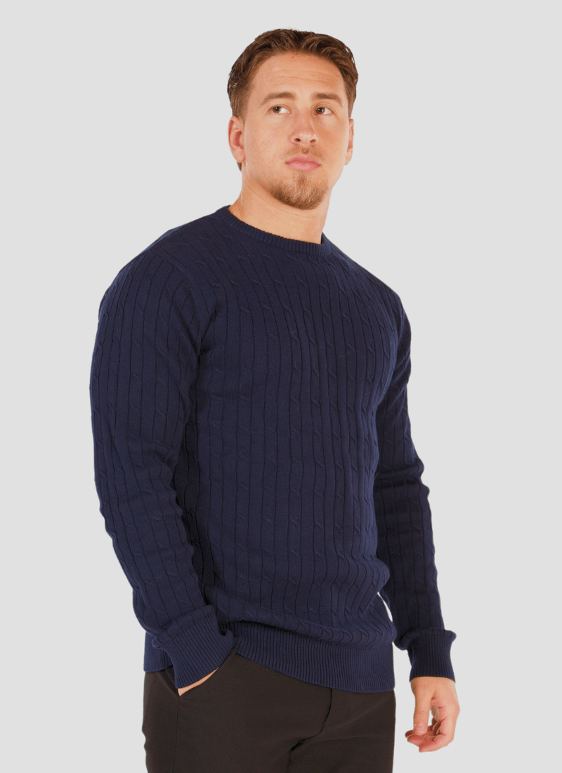 Cable Knit Cotton Sweater - Alden & Ash