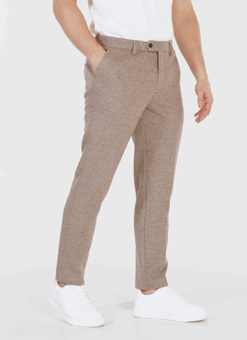 Melange Wool-Mix Trousers