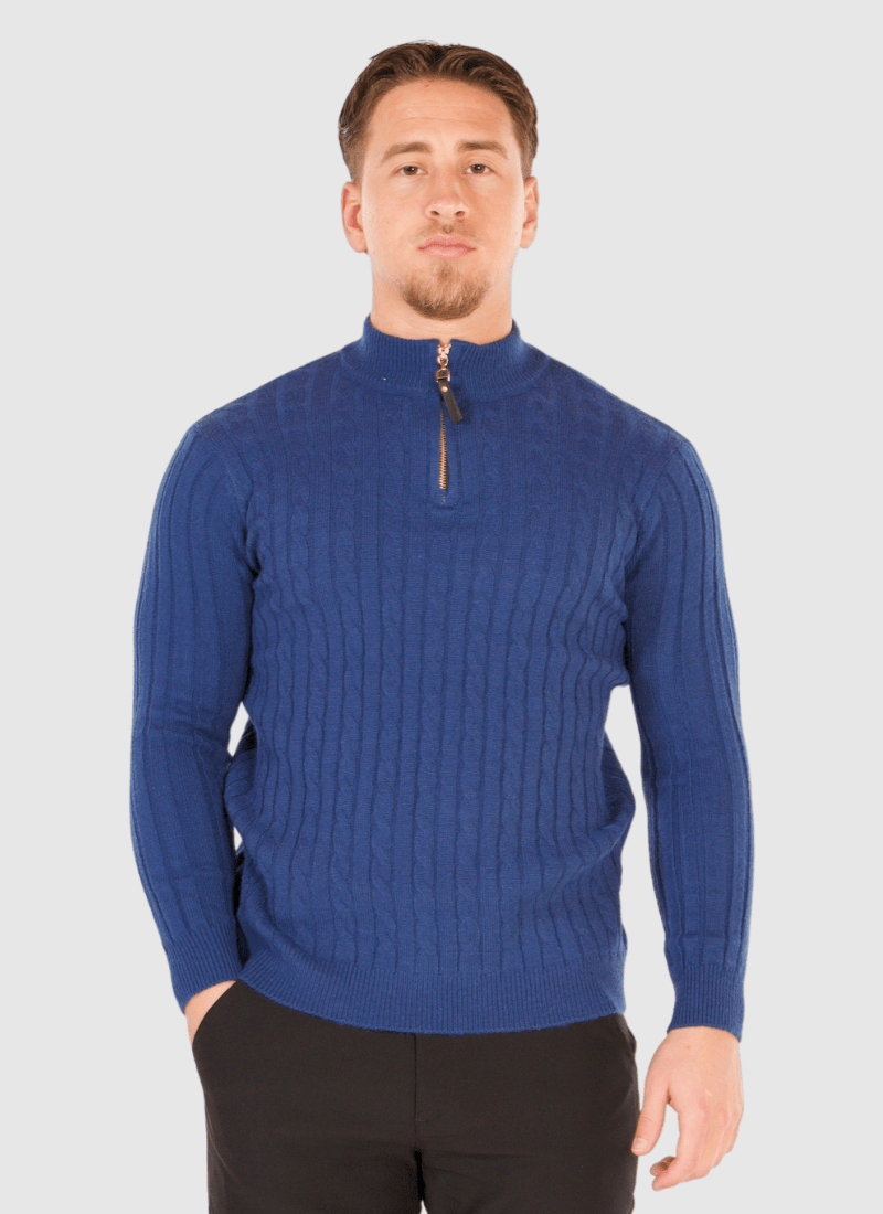 Quarter-Zip Cable Knit Sweater