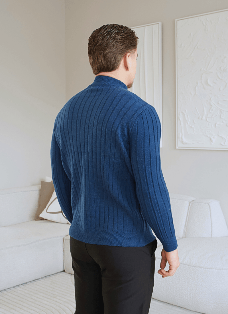 Quarter-Zip Cable Knit Sweater