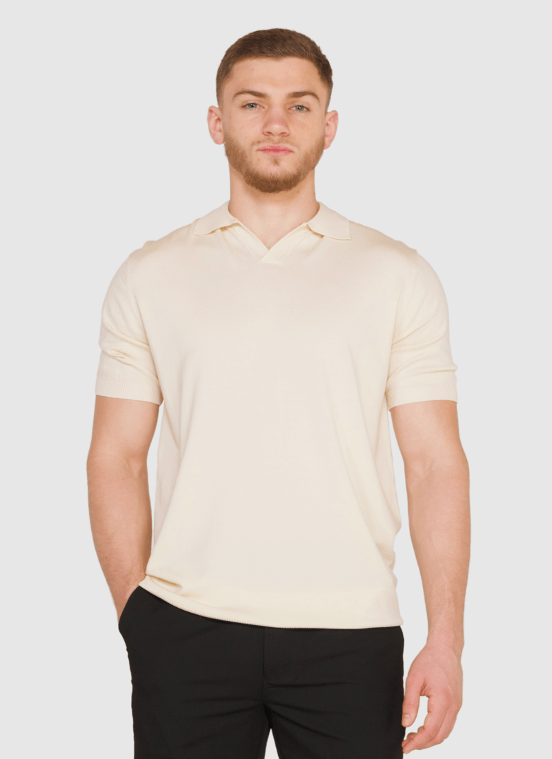 Silk V-neck Polo Shirt