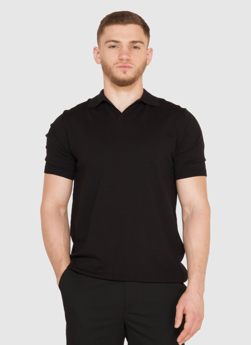 Silk V-neck Polo Shirt