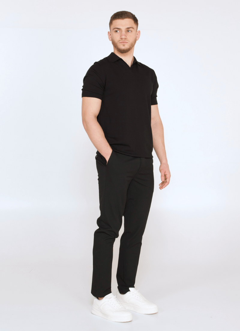 Silk V-neck Polo Shirt