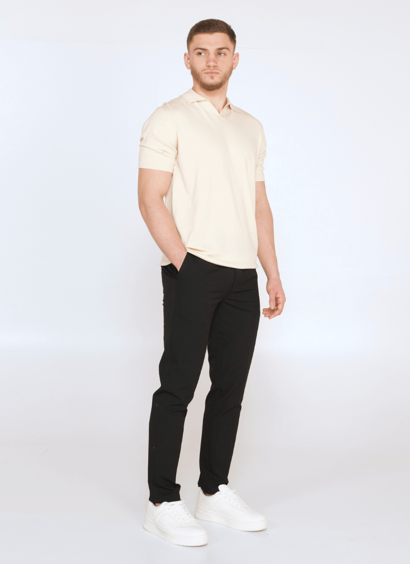 Silk V-neck Polo Shirt