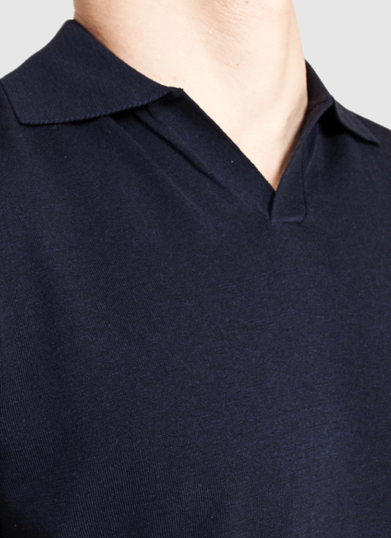 Silk V-neck Polo Shirt