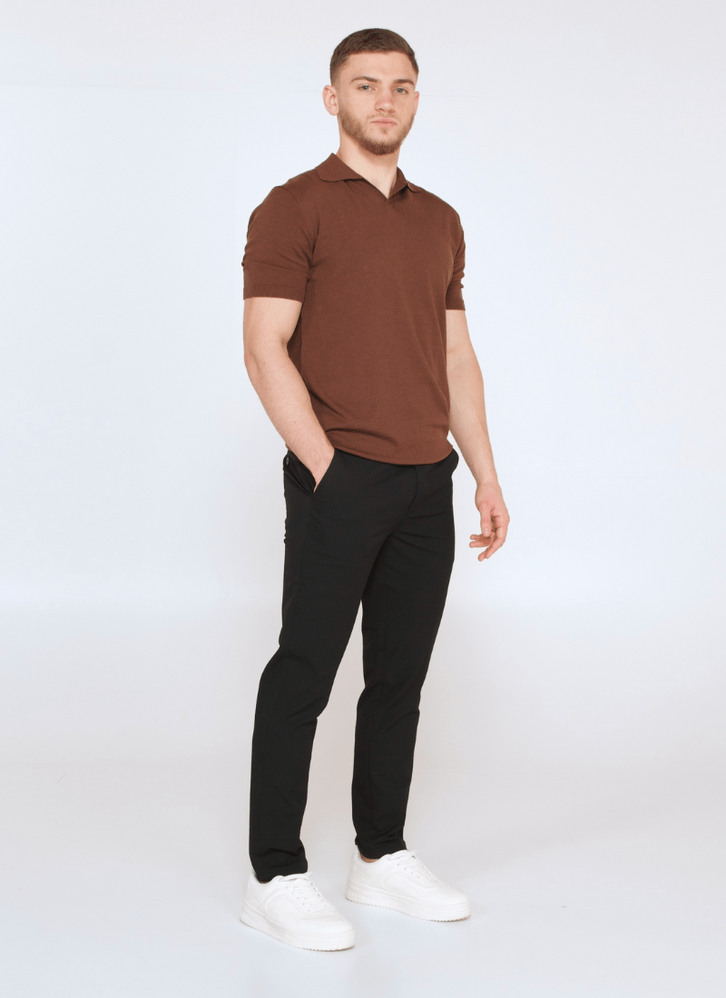 Silk V-neck Polo Shirt