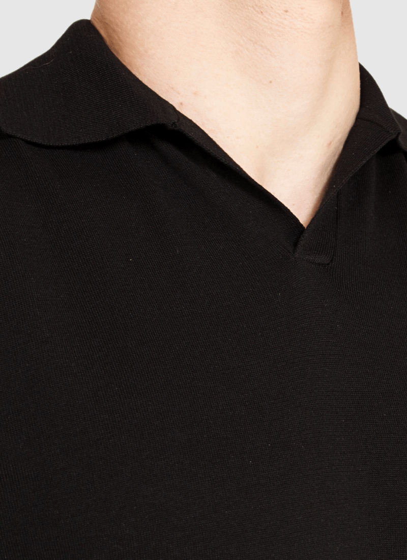 Silk V-neck Polo Shirt